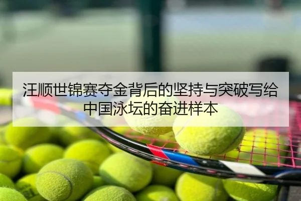 汪顺世锦赛夺金背后的坚持与突破写给中国泳坛的奋进样本
